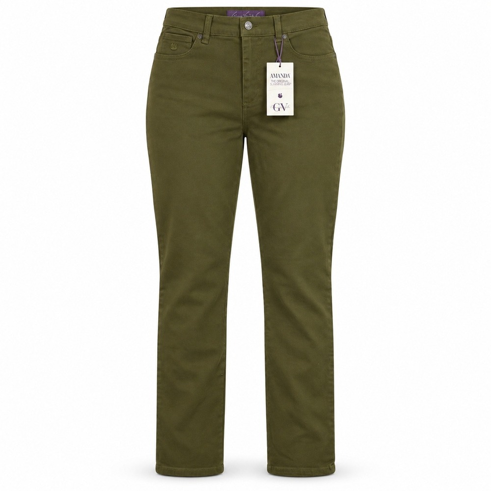 Gloria Vanderbilt Amanda Jeans 6 Olive Green NEW Slimming Gorpcore High Rise